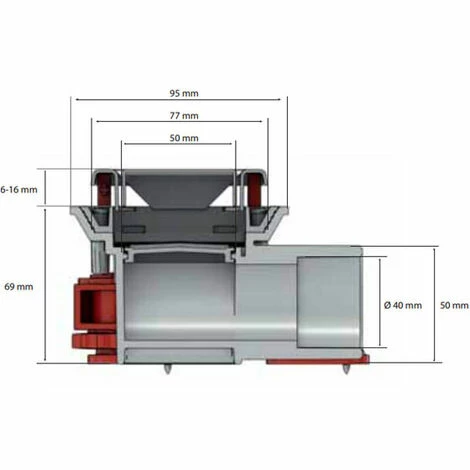 NICOLL Caniveau Douche Faible Hauteur 890mm Ø40 Grille Réversible – Image 3