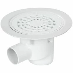 NICOLL Siphon Sortie Horizontale 50 Sol Plastique Grille PVC