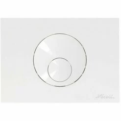 NICOLL Plaque De Commande WC 2 Volumes 146x205 Boutons Ronds Blanche 0709176