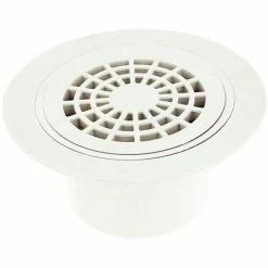 NICOLL Siphon Sortie Verticale 50-63 Sol Plastique Grille PVC Blanc
