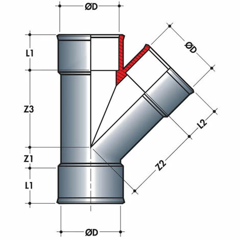 NICOLL Culotte 45° PVC Femelle Femelle Ø125 â Image 2