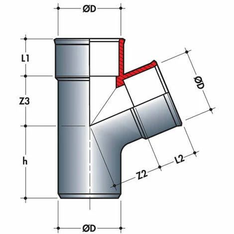 NICOLL Culotte 67°30 PVC Mâle Femelle Ø40 – Image 2