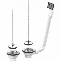 Bonde Complète Pour évier Grès 2 Cuves PVC, 0204602 NICOLL