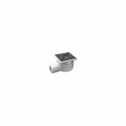 Siphon De Cours Horizontal 40/50, Grille En Inox, 100x100 NICOLL