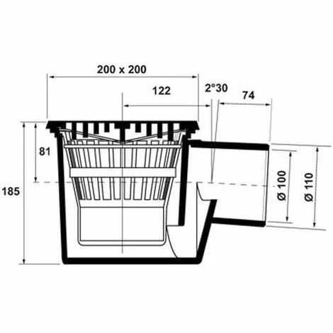 NICOLL Siphon Cour Panier Sortie 110/100 Gris Foncé â Image 2