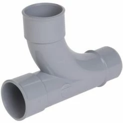 Te Pied De Biche Simple Male-femelle A 87�30 - PVC Gris - � 40 Mm NICOLL, Ref. UTH18 - Besoin D'Habitat