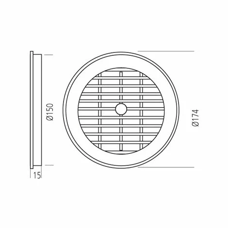 Grille Classique Ronde à Visser - Diam Ext : 174 Mm - Moustiquaire : Oui - Diam Int : 150 Mm - NICOLL – Image 2