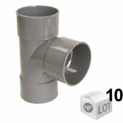 Lot De 10 Tés Pied De Biche PVC D'évacuation 87°30 - Femelle Femelle - En Ø40 - Nicoll