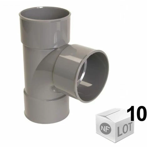Lot De 10 Tés Pied De Biche PVC D'évacuation 87°30 - Femelle Femelle - En Ø40 - Nicoll