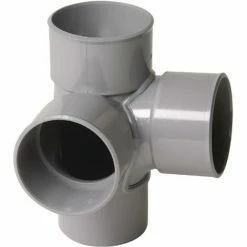 Culotte Double Equerre Male-femelle 87�30, PVC Gris - 100 Mm NICOLL, Ref.UAT18 - Besoin D'Habitat