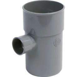 Culotte Simple 87�3 PVC Male-femelle UBT78 - Gris - 100 Mm NICOLL - Besoin D'Habitat