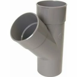 Culotte Et Embranchement NICOLL Simple Male-femelle à 45° - PVC Gris - Ø 100 Mm - BT14