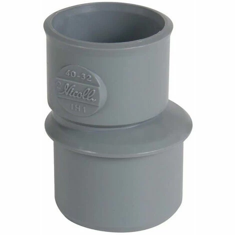 Reduction Exterieure Excentree Male-femelle - UIH1 - PVC Gris - 40/32 Mm NICOLL - Besoin D'Habitat
