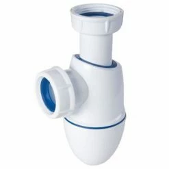 Nicoll Easyphon Siphon D'évier Bi-matière Avec Joint Intégré 6/4", Rosace Et Tuyau De Vidange (0202075)