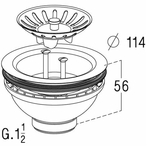 NICOLL Bonde évier à Panier Manuelle Ø114 – Image 2