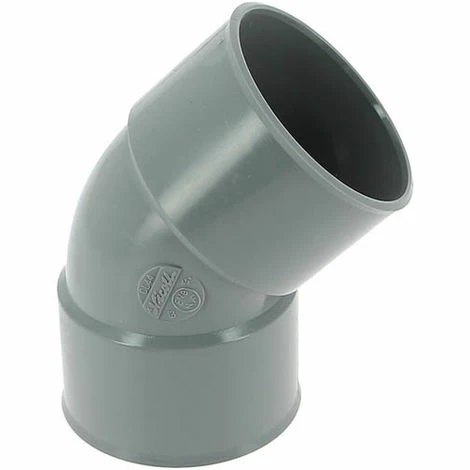 NICOLL Coude 45° PVC évacuation Femelle Femelle Ø63