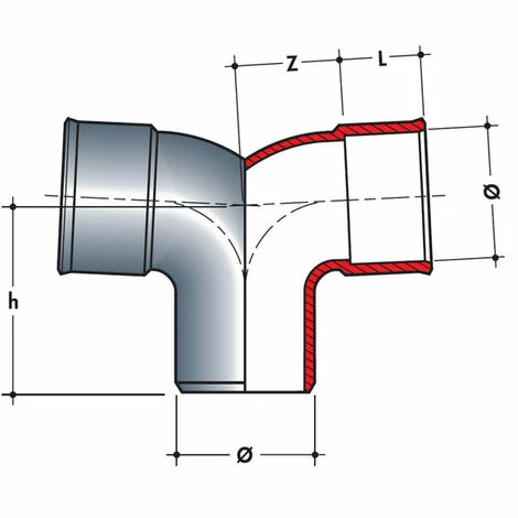 NICOLL Coude 87°30 Double Parallèle PVC évacuation Mâle Femelle Ø100 â Image 2
