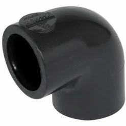 Coude Pvc Pression - Femelle / Femelle - 90 Degrés - Diamètre 40 Mm - Nicoll C40f - Grand Rayon - Gris