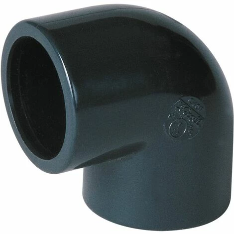 Coude Pvc Pression - Femelle / Femelle - 90 Degrés - Diamètre 50 Mm - Nicoll C50f - Grand Rayon - Gris