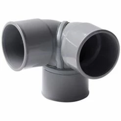 Coude Pvc Double - Femelle / Femelle - 87 Degrés30 - Equerre - Diamètre 100 Mm - Nicoll Cet88 - Gris