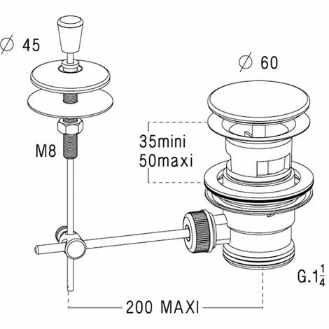 NICOLL Bonde De Lavabo Avec Tirette 0201006 – Image 2