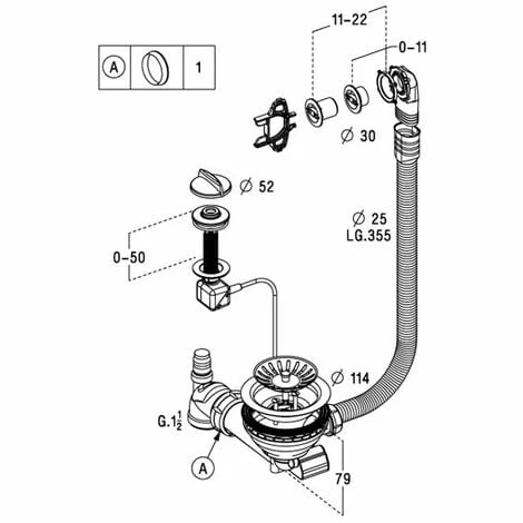 NICOLL Bonde Manuelle à Panier Ø114 Pour évier De Perçage Ø90 Mm 0204118 – Image 2