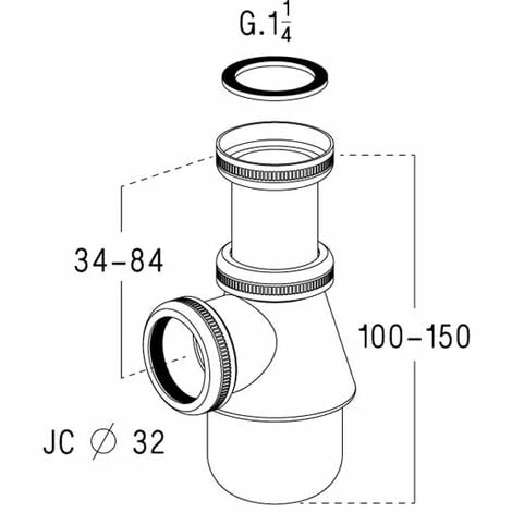 NICOLL Siphon Lavabo/bidet Laiton Chromé Brillant 0501025 – Image 2