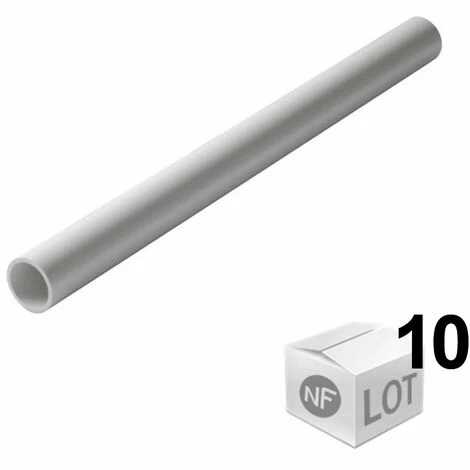 Lot De 10 Tubes PVC Blanc NF Diamètre 50 Mm - 2 Mètres - Nicoll