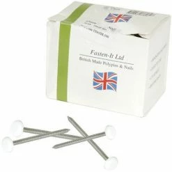 Clou Inox NICOLL Embout Plastique Blanc Pour BELRIV - L.65 Mm - 100 Pièces - CI65B