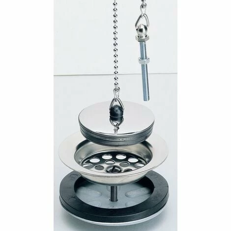 NICOLL Bonde Avec Plateau Inox 2 Bacs Communicants Pour évier Grès - Perçage Diamètre 60 Mm