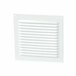 NICOLL Grille D'aération Persienne Aluminium à Visser Avec Moustiquaire 15x15 - Blanche